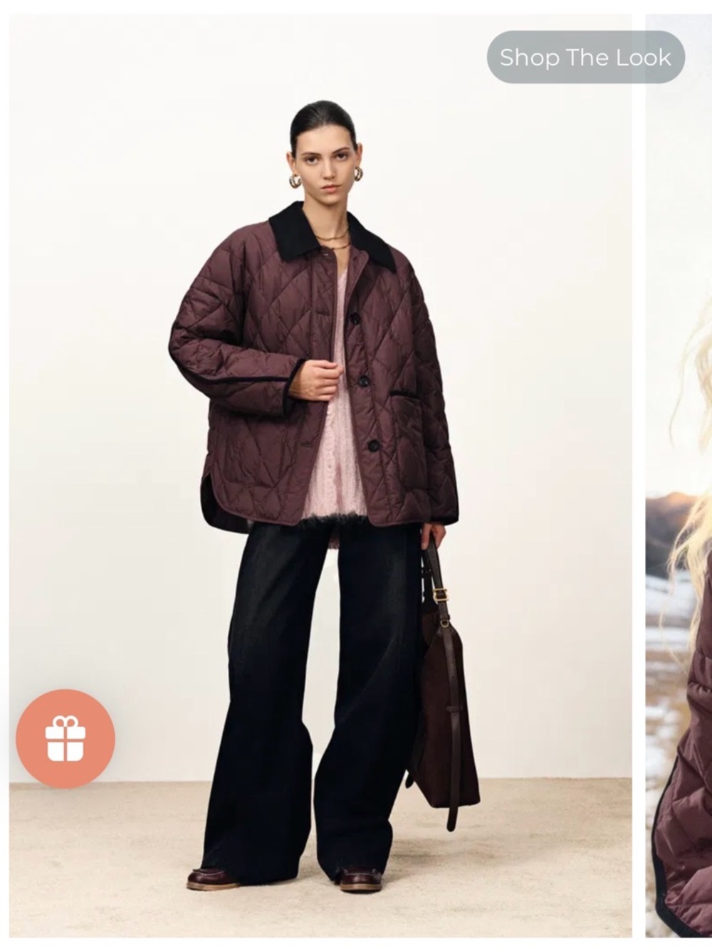 Elegant Burgundy Quilted Women's Puffer Jacket